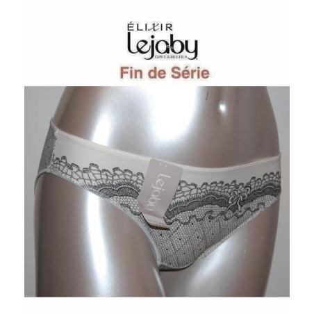 Slip Elixir Blanc imprimé dentelle Noir