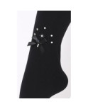 Collant opaque Strass chic et noeud papillons