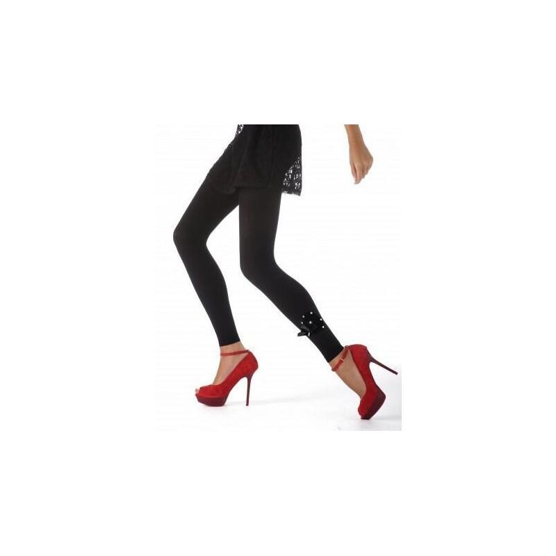 Collant sans pieds Strass et noeud papillons