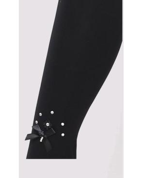 Collant sans pieds Strass et noeud papillons