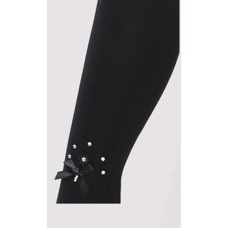 Collant sans pieds Strass et noeud papillons