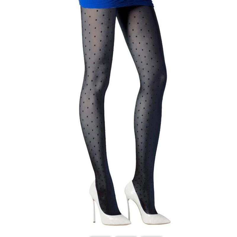 Collant Emilio Cavallini Tulle Plumetis noir