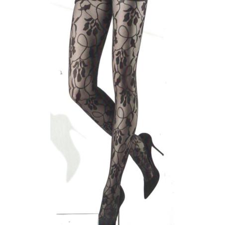 Collants fil d'ecosse Berthe aux grands pieds fleurs de lavande