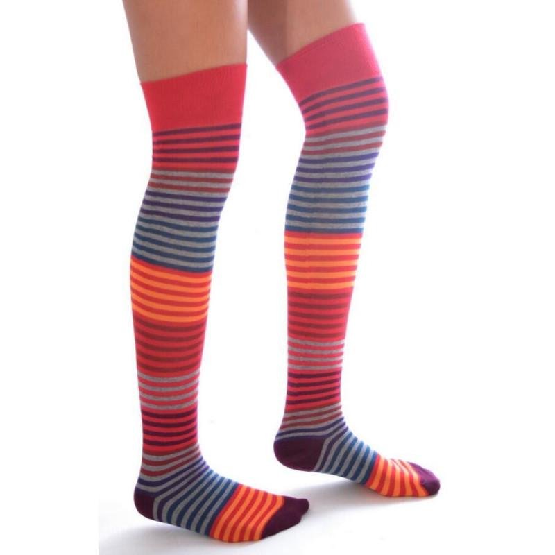 Jambiére Multi Rayures Cronert Orange Rouge