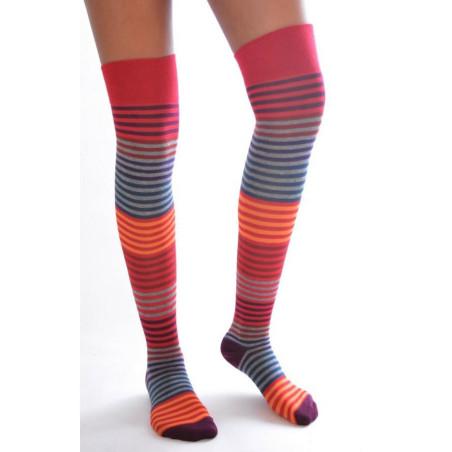 Jambiére Multi Rayures Cronert Orange Rouge