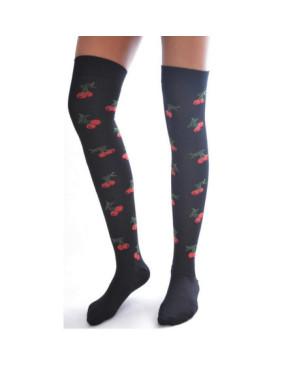 Jambière coton cerises fleuries
