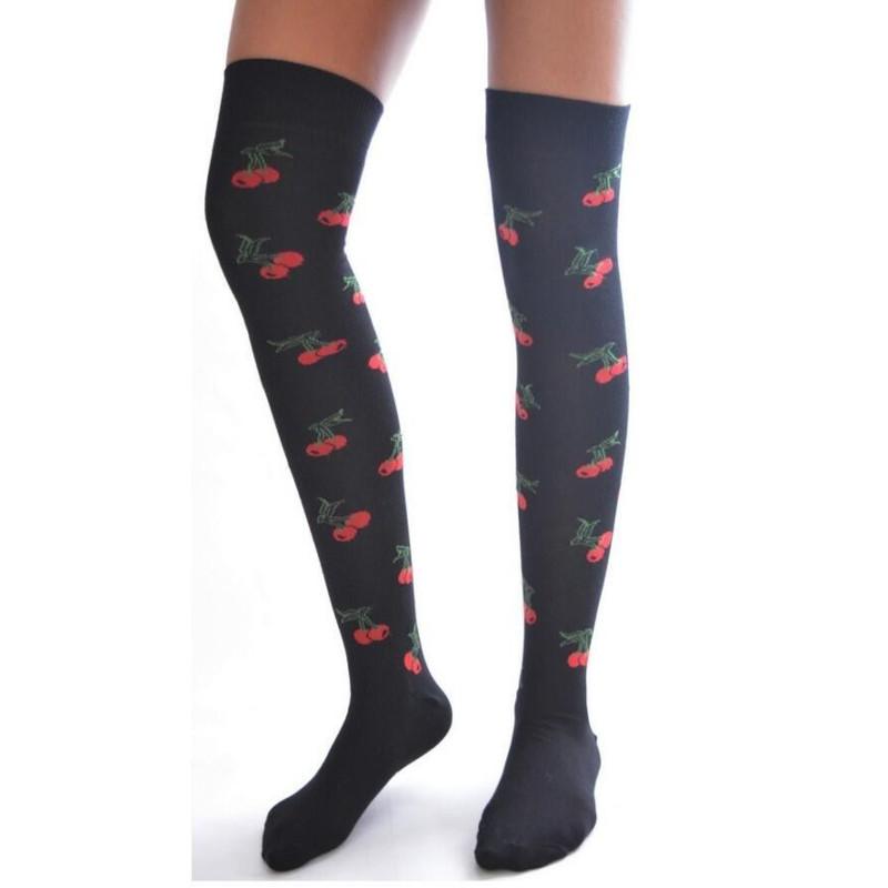 Jambière coton cerises fleuries