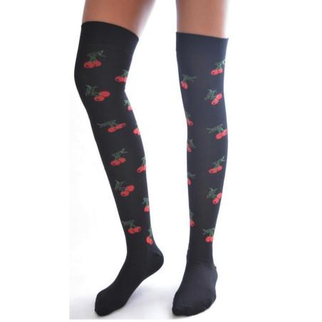 Jambière coton cerises fleuries