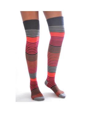 Jambière multi rayures Cronert Gris Rouge