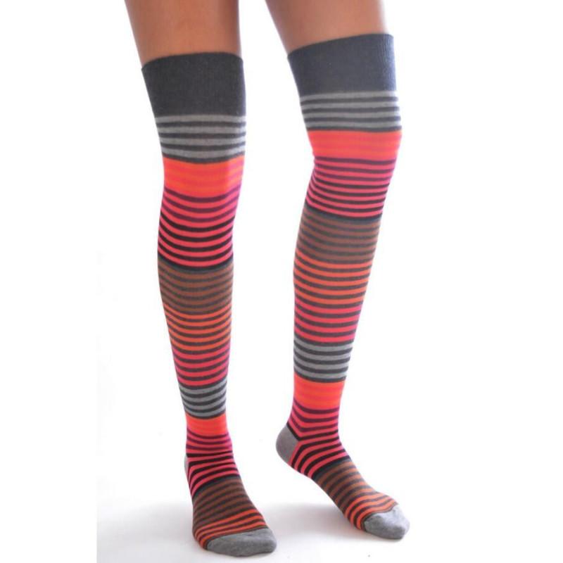 Jambière multi rayures Cronert Gris Rouge