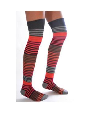 Jambière multi rayures Cronert Gris Rouge