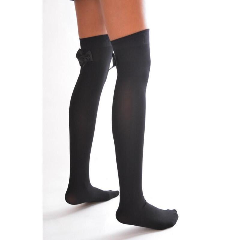 Jambière Microfibre noir Ruban papillons
