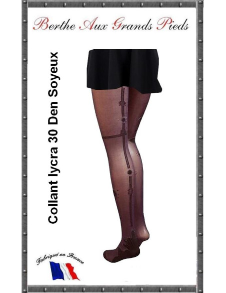 Collant Fusion Berthe aux grands pieds prune noir