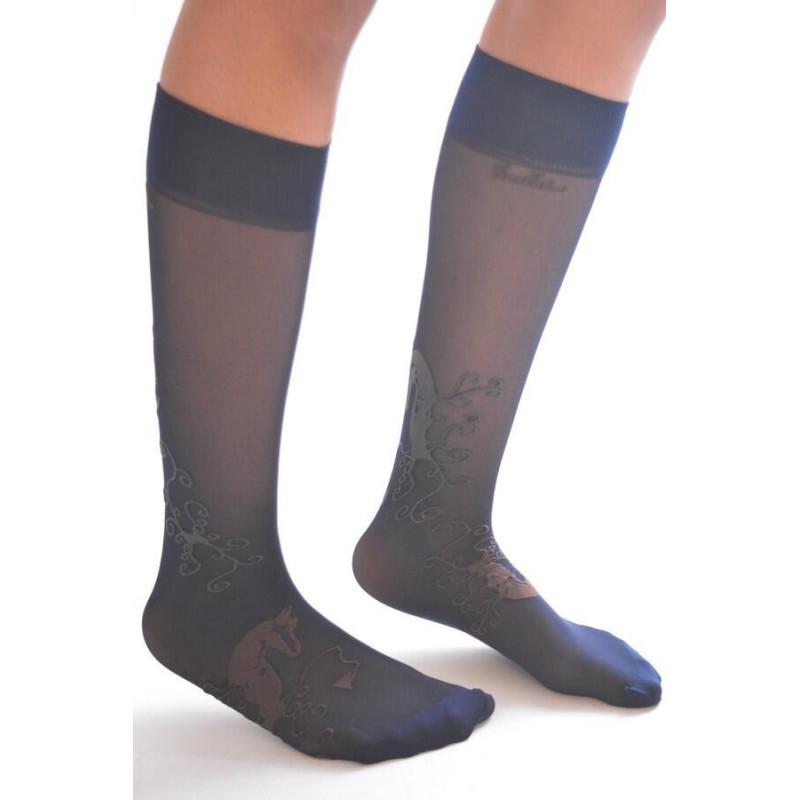 Mi Bas Lycra Cadre Noir Fume