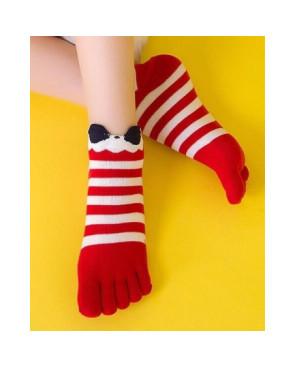 Chaussettes Japonaises 5 doigts Rayures et Noeud Pap
