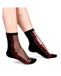 Chaussettes Transparentes plumetis rouge