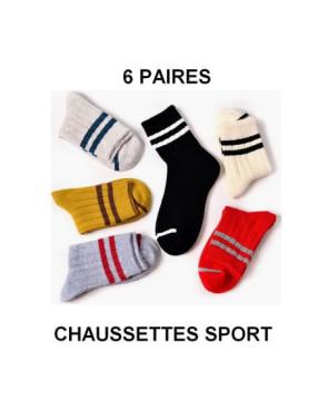 Lot de 6 paires chaussettes Sports