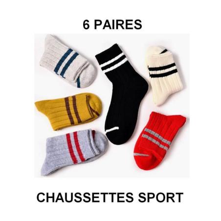 Lot de 6 paires chaussettes Sports