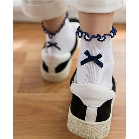 Chaussettes Sans compression noeud pap Blanches