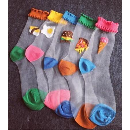 Chaussettes Brunch Trompe L'oeil assorties