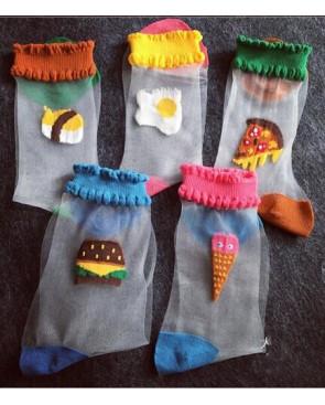 Chaussettes Brunch Trompe L'oeil assorties