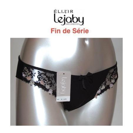 Tanga Elixir en dentelle Noir et fleurs