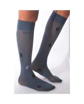 Mi bas lycra asymétrique Pois et Cubes Gris