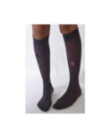 Mi bas asymétrique Pois et Cubes Prune lycra