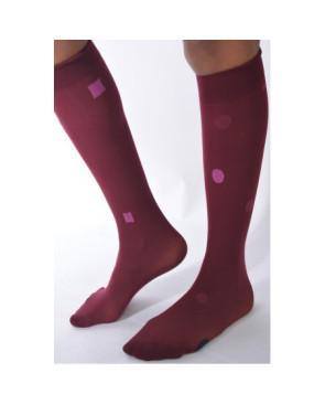 Mi bas asymétrique Pois et Cubes rouge lycra