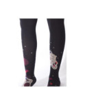 Collant Chaud Noir Bouquet Fleuri Berthe