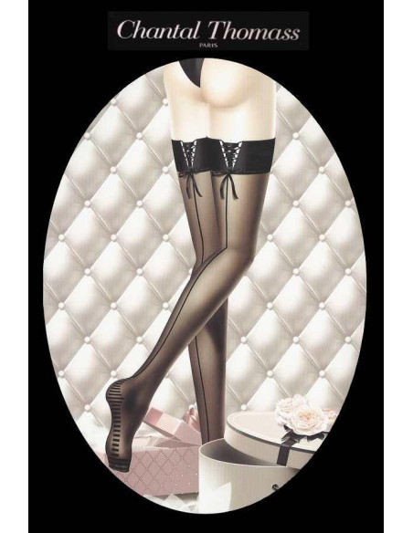 Bas Jarretière couture Laçée noir