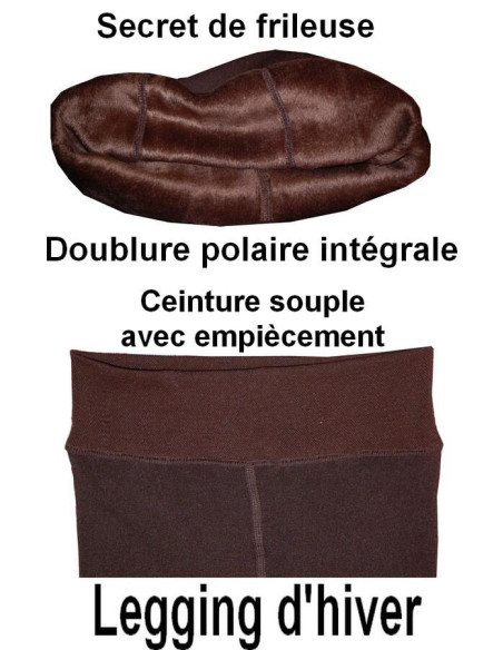 Caleçon doublé Polaire marron