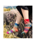 chaussettes laine patchwork pois rayures