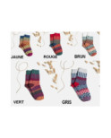chaussettes laine patchwork pois rayures