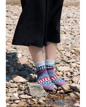  chaussettes laine patchwork pois rayures