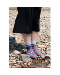 chaussettes laine patchwork pois rayures