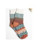 chaussettes laine patchwork pois rayures