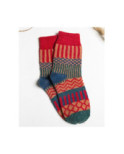 chaussettes laine patchwork pois rayures