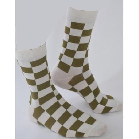 Chaussettes tendance Carreaux Bi colore