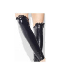 Cuissarde sans pieds dentelle et cuir