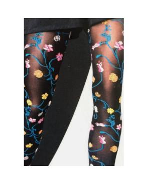 Collant Edith Bouquet fleuri Platino