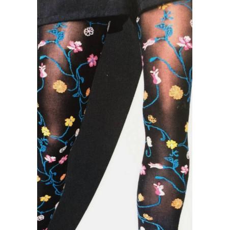 Collant Edith Bouquet fleuri Platino