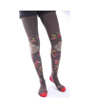 Collant Fil de joie Pistache Fleuri