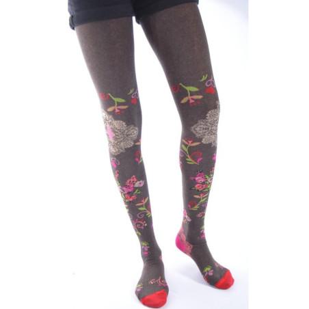 Collant Fil de joie Pistache Fleuri