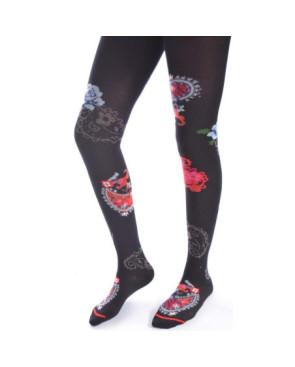 Collant Fil de joie Motif Cachemire Fleuri