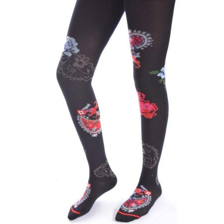 Collant Fil de joie Motif Cachemire Fleuri
