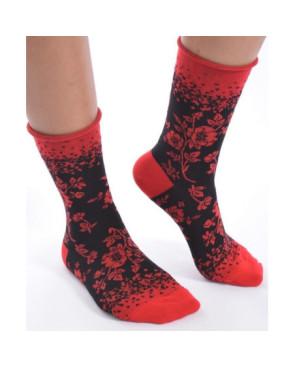  Chaussettes Bords roulés Fleurs
