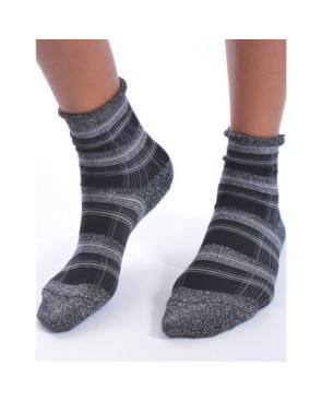 Chaussettes bords roulés lurex Prince de Galles