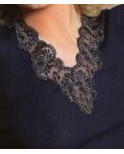 Chemise Manche longue col V Laine et soie Moretta
