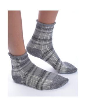  Chaussettes bords roulés lurex Prince de Galles
